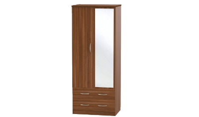 2 Door 2 Drawer Mirror Wardrobe