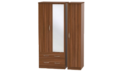 3 Door 2 Drawer Mirror & Drawer Wardrobe